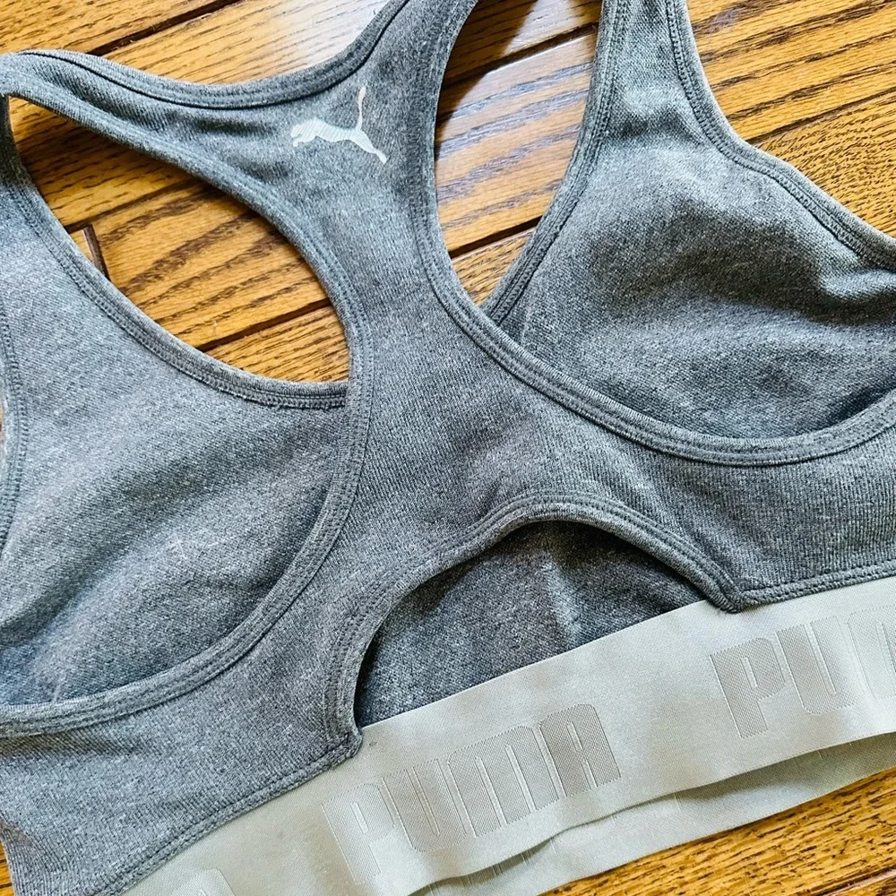 Women’s Puma gray sports bra! Size medium